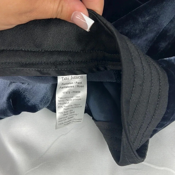 Tara Jarmon 36 Velvet Front Pocket Silk Rayon Blend Shimmery Pant - Picture 6 of 8